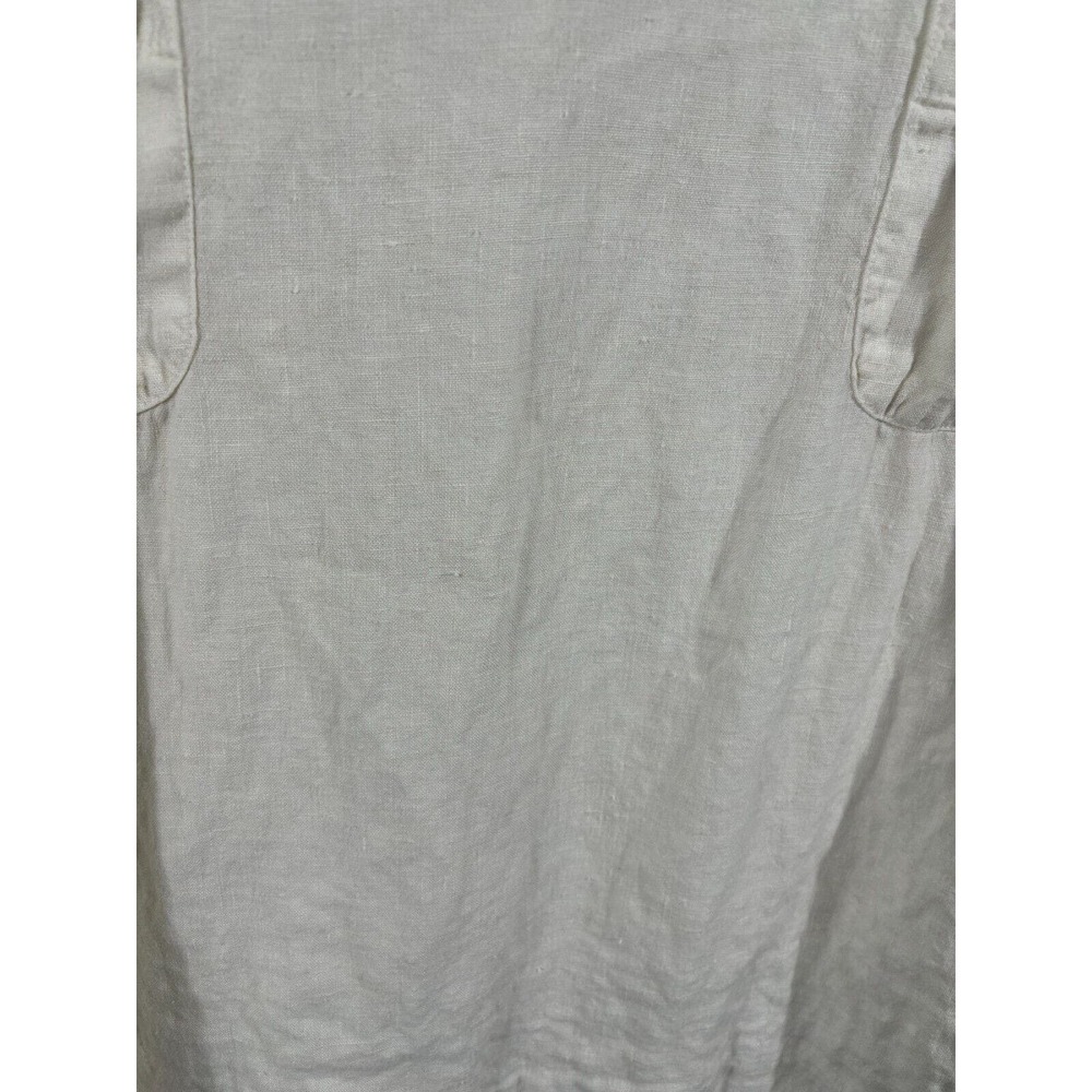 Match Point Dress Womens Small White Linen Sleeveless V-Neck Pockets - Picture 8 of 12